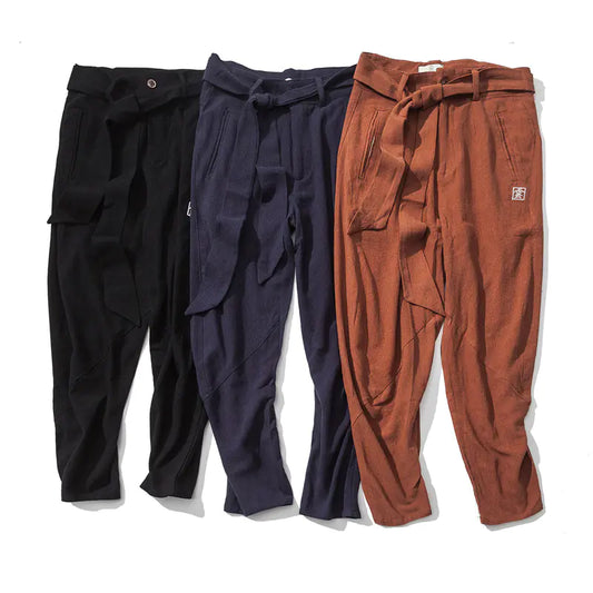 2019 Winter Thick Loose Japanese Style Men's Cotton Pants