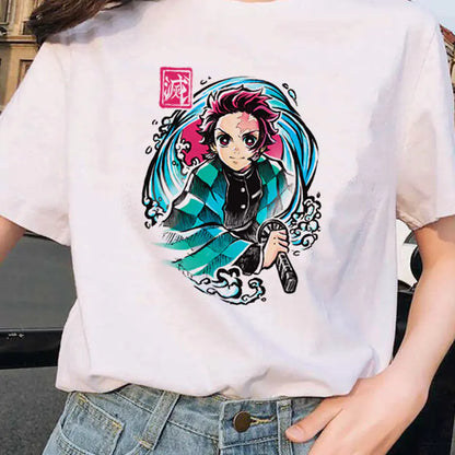 Demon Slayer Printed Short Sleeve T-Shirt for Women