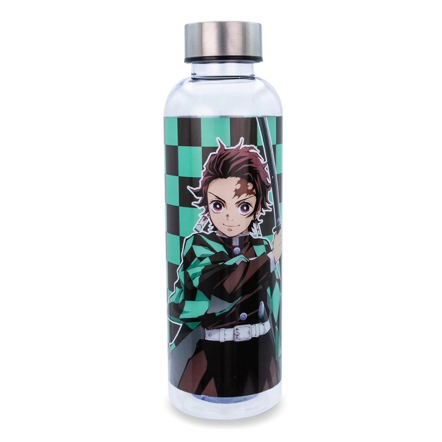Surreal Entertainment Demon Slayer Tanjiro Kamado Plastic Water Bottle With Screw-On Lid | BPA-Free Plastic Sports Jug With Leakproof Lid
