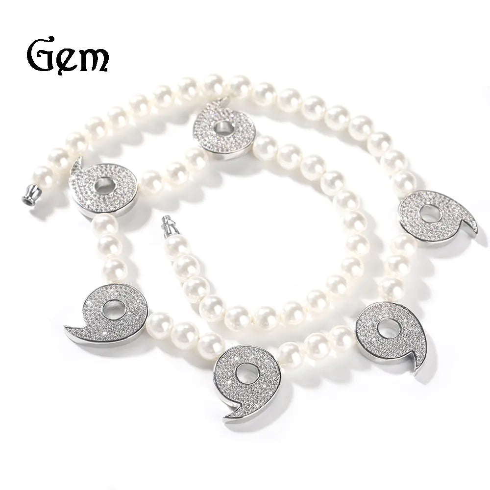 Men's Cartoon Anime Necklace with Pearl Elements