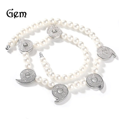 Men's Cartoon Anime Necklace with Pearl Elements