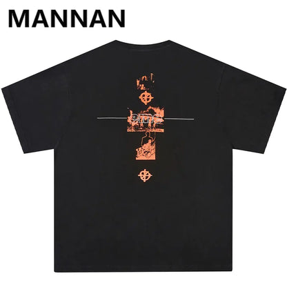 Casual Harajuku Men's T-Shirt - Hip-Hop Graphic Tops