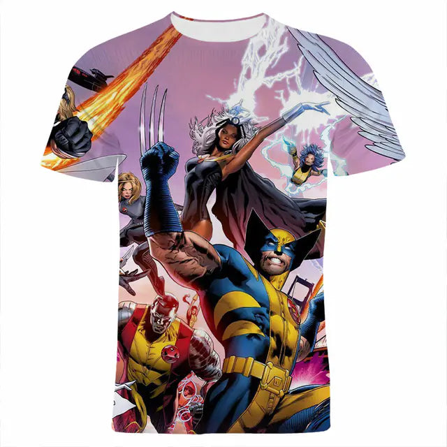 X-Men 3D Printed Elastic Polyester Men's T-Shirt