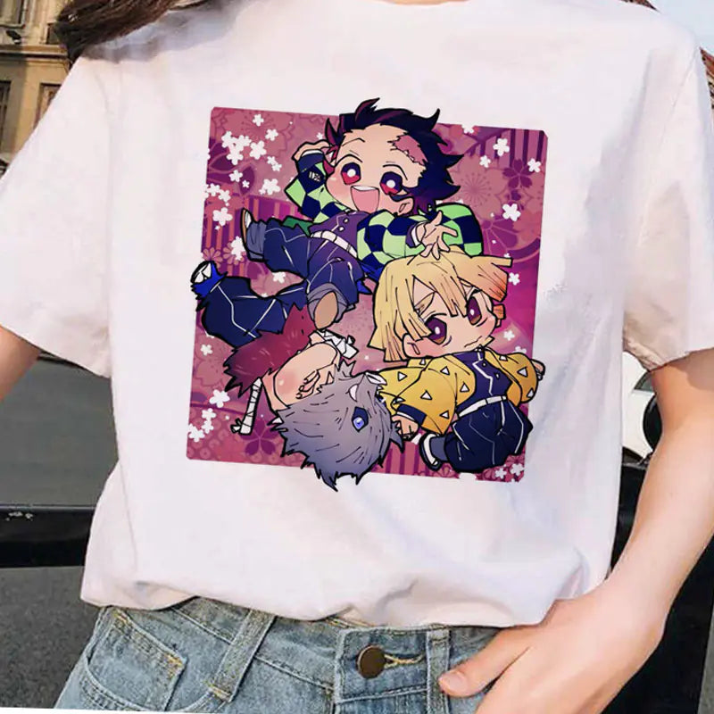 Demon Slayer Printed Short Sleeve T-Shirt for Women