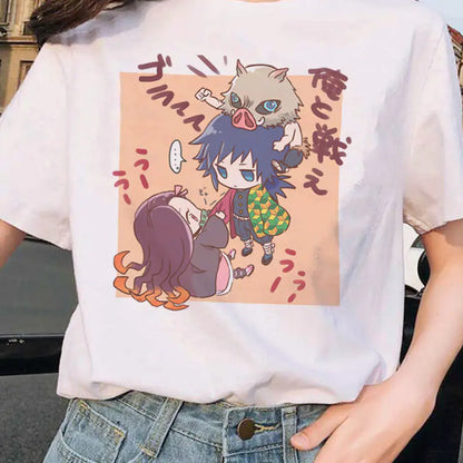 Demon Slayer Printed Short Sleeve T-Shirt for Women