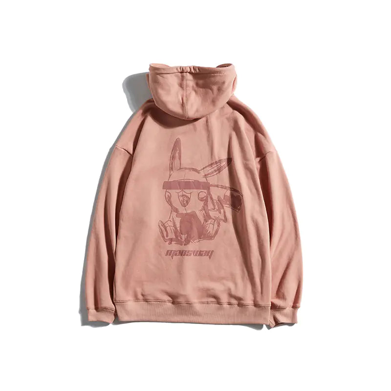 Men's Pikachu Print Hoodie - Casual Oversized Sweatshirt