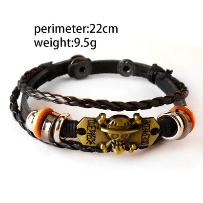 One Piece Luffy Skull Vintage Leather Bracelet
