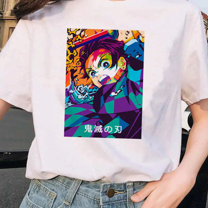 Demon Slayer Printed Short Sleeve T-Shirt for Women