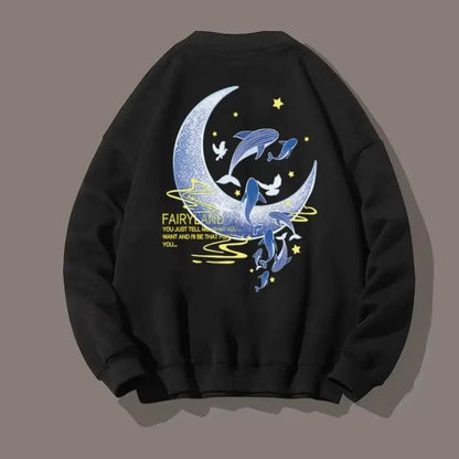 Men's Long Sleeve Hoodie with Japan Streetwear Print