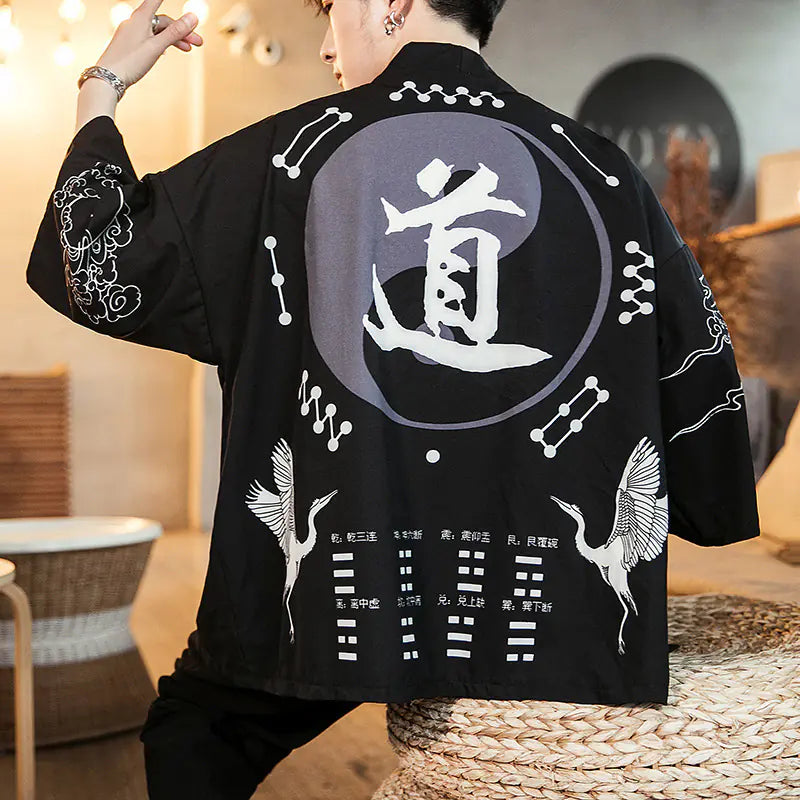 Men's Japanese Kimono Style Sun Protection Jacket