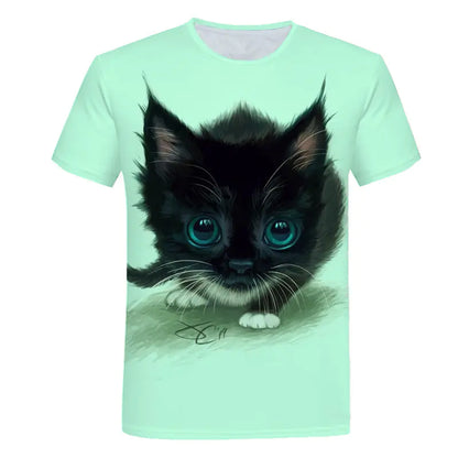 Digital Cartoon Print Loose Fit Men's T-shirt