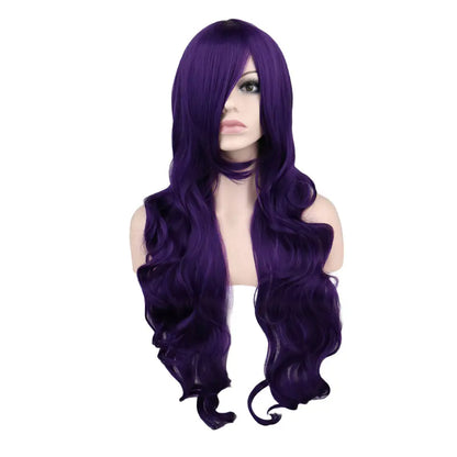 Dark Red Long Curly Mermaid Anime Cosplay Wig