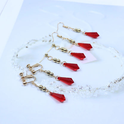 Anime Crystal Dangle Earrings for Cosplay Fashion