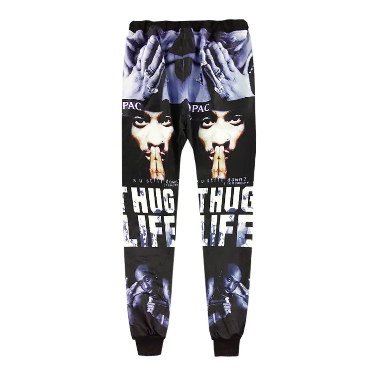Emoji Sweatpants & Hoodie, 2Pac Hip Hop Joggers