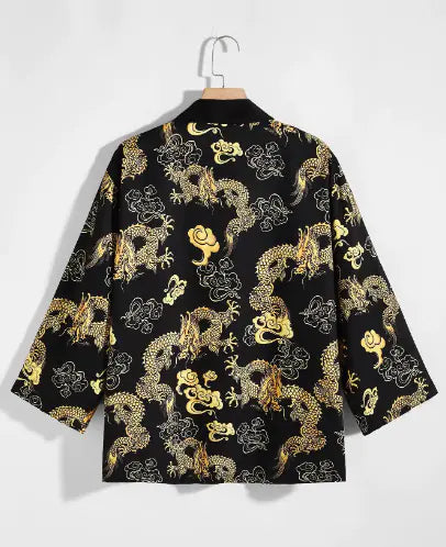 Japanese Ukiyo-e Koi Fish Kimono Cape for Cosplay