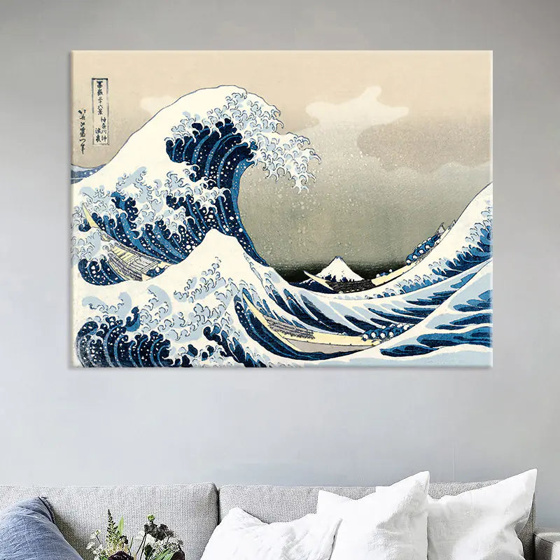 Kanagawa Wave Ukiyo-e Wall Art for Living Room