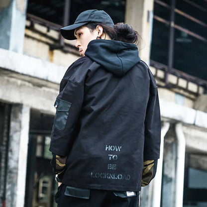 Loose Kimono Cardigan with Vintage Zipper, 3/4 Sleeve