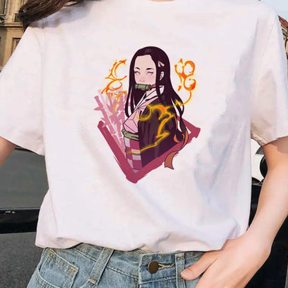 Demon Slayer Printed Short Sleeve T-Shirt for Women