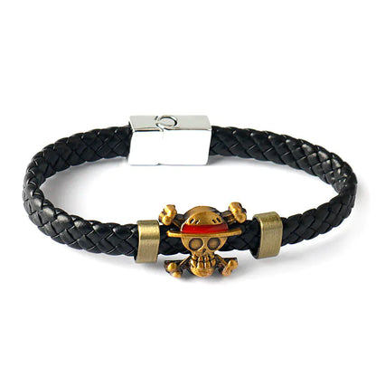 One Piece Luffy Skull Vintage Leather Bracelet