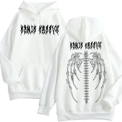 Retro Punk Anime Printed Hoodie for Girls
