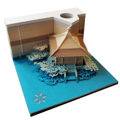 3D Paper Carving Tree House & Castle Calendar