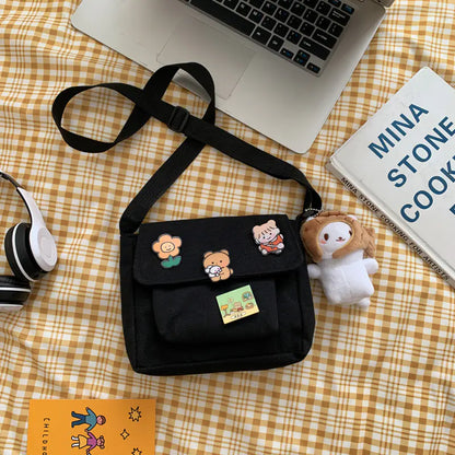 Cute Canvas Crossbody Bag for Girls - 2023 Japan Style