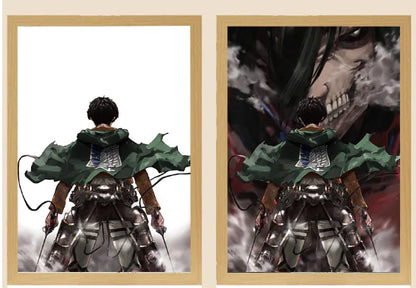 Eren Levi Attack on Titan Light Painting Night Lamp