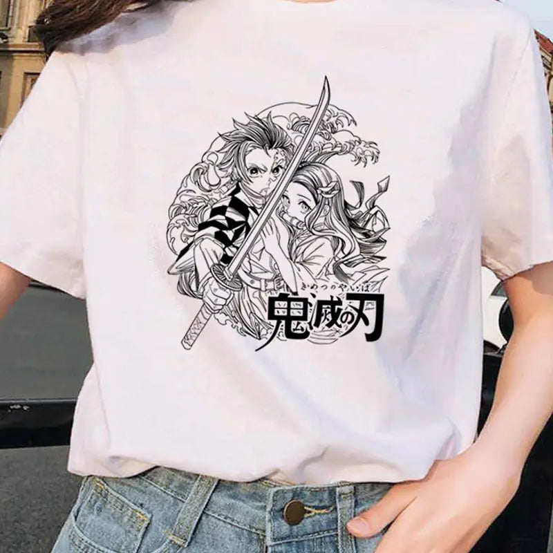 Demon Slayer Printed Short Sleeve T-Shirt for Women