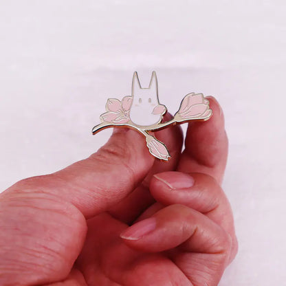 Cute Totoro Cherry Blossom Anime Brooch Accessory