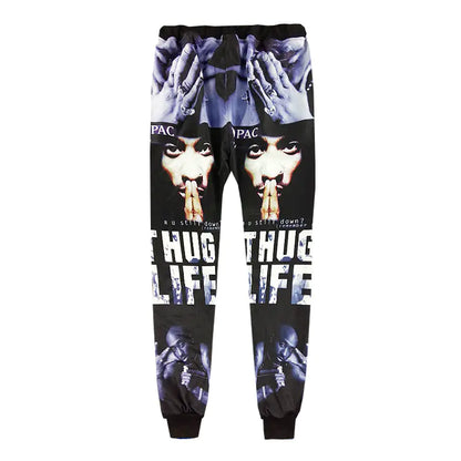 Emoji Sweatpants & Hoodie, 2Pac Hip Hop Joggers