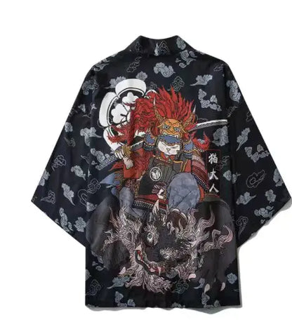 Japanese Ukiyo-e Koi Fish Kimono Cape for Cosplay