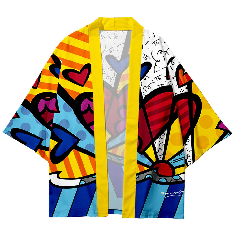 Japanese Kimono Couple Cardigan with Ukiyo-e Design