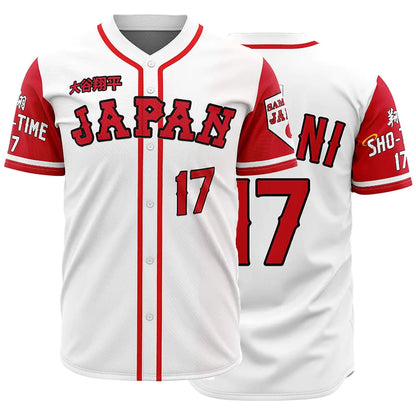 OEQVUWH Mens #17 Japanese Baseball Jersey 90S Hip Hop Japan Baseball Jerseys Sports Shirts Stitched (White Size 2XL)