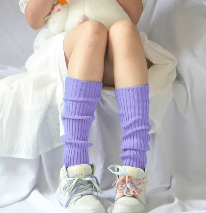 Japanese Solid Color Bunching Socks