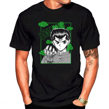 Demon Slayer Cartoon Men's T-Shirt with Round Neck