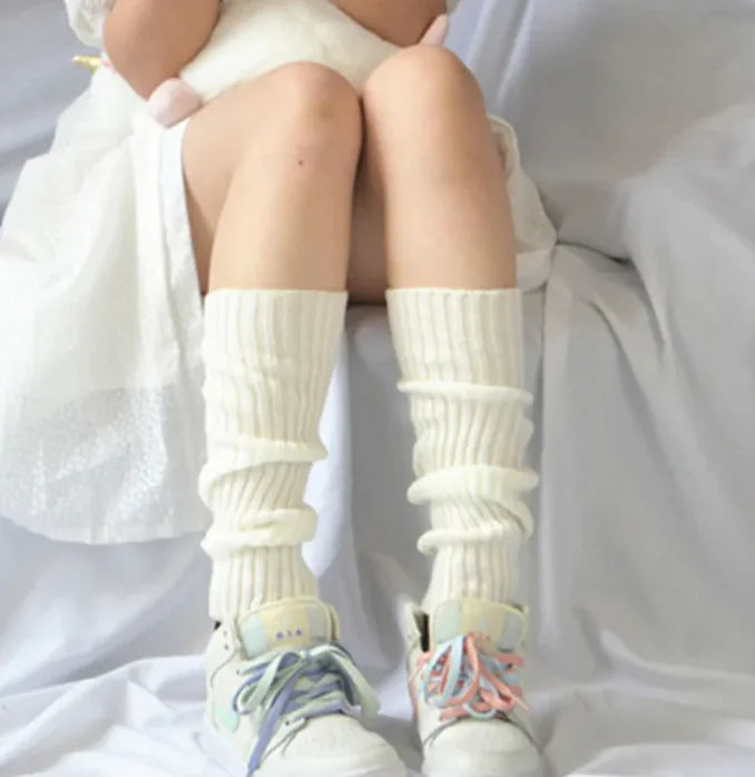 Japanese Solid Color Bunching Socks