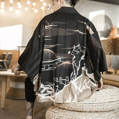 Men's Japanese Kimono Style Sun Protection Jacket