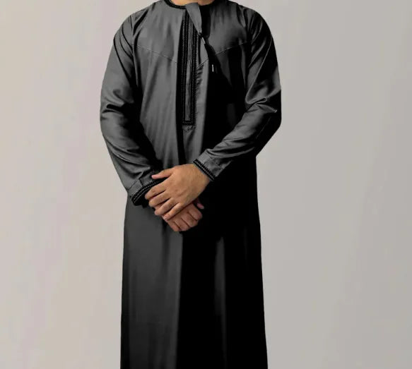 Embroidered Men's Long Sleeve Robe