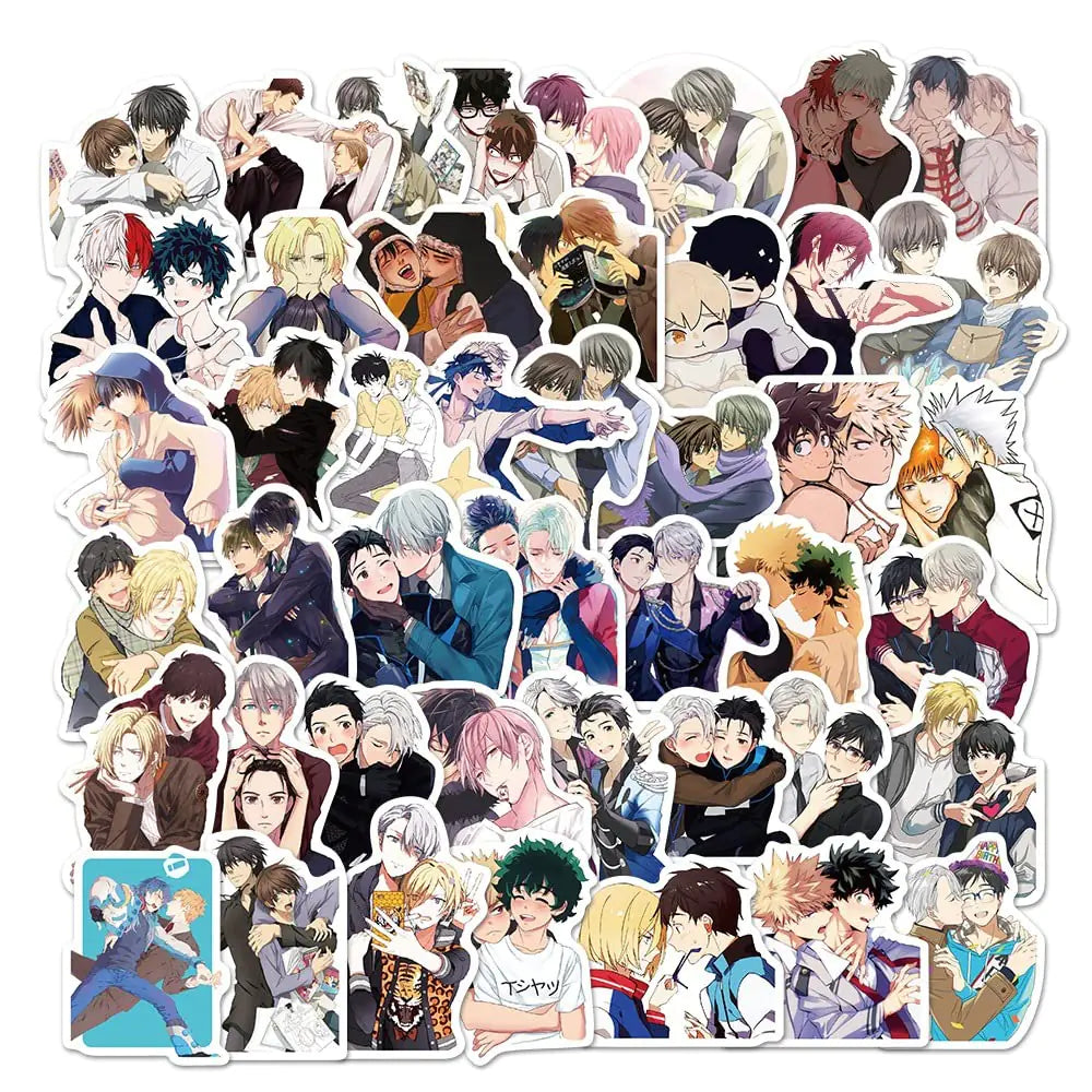 BL Anime Stickers[50pcs] Anime Stuff Vinyl Sticker for Hydro Flask Water Bottles Laptop Phone Car Skateboard Travel Suitcase Durable