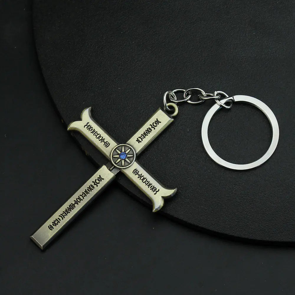 Anime Dracule Mihawk Necklace Cross Sword Pendant