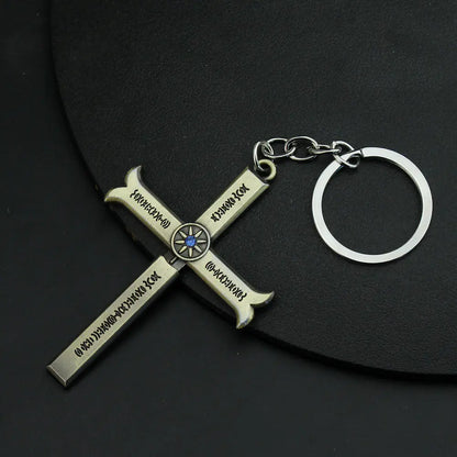 Anime Dracule Mihawk Necklace Cross Sword Pendant