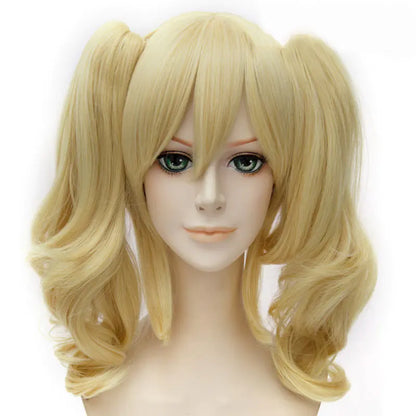 Golden Yellow Curly Anime Cosplay Wig Full Headgear