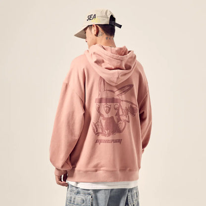 Men's Pikachu Print Hoodie - Casual Oversized Sweatshirt