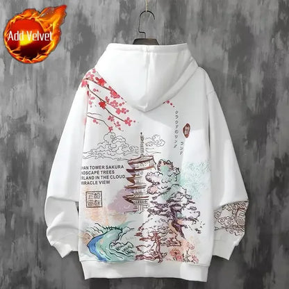 Men's Fleece Hoodie - Harajuku Style Streetwear Jacket
