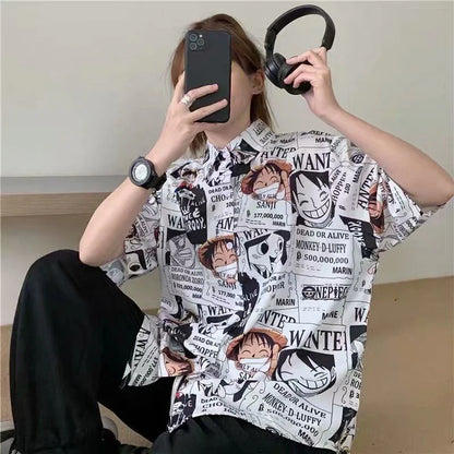 Anime One Piece Luffy Casual Couple Cardigan Top