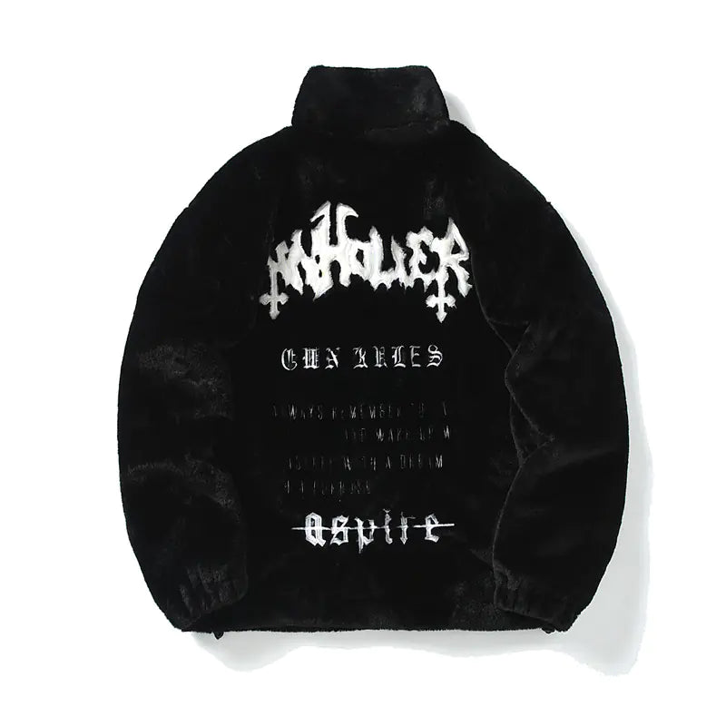 Men's Hip Hop Embroidered Fur-Lined Jacket (Couple's)