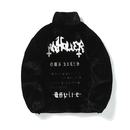 Men's Hip Hop Embroidered Fur-Lined Jacket (Couple's)