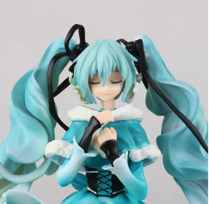 Hatsune Miku Snow In Summer Anime Figurine Display, Collectible Figure