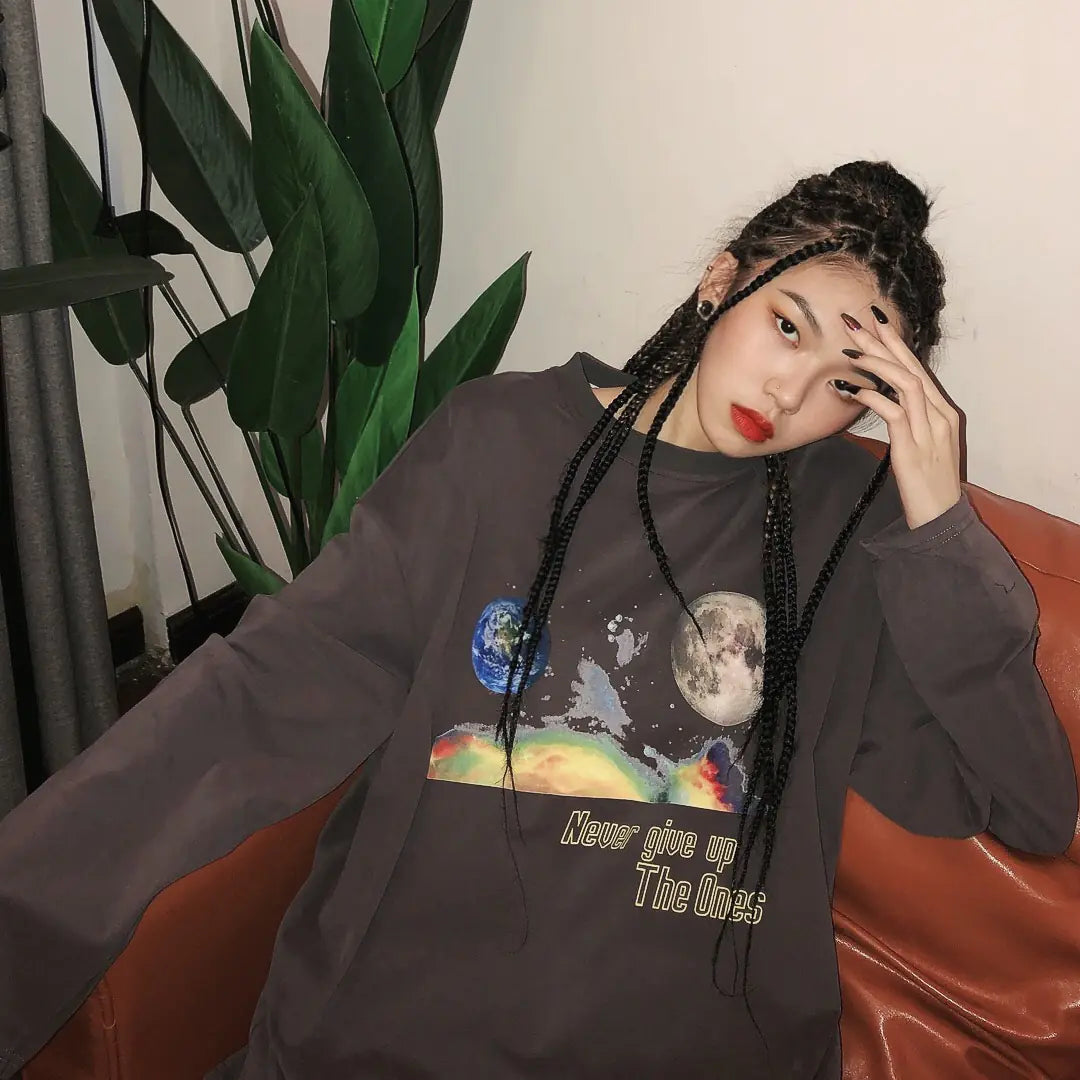 Casual Long Sleeve Harajuku Couples Autumn Tops