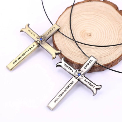 Anime Dracule Mihawk Necklace Cross Sword Pendant